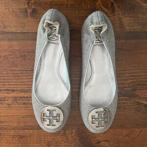 Tory Burch - Light Gray Suede Flats